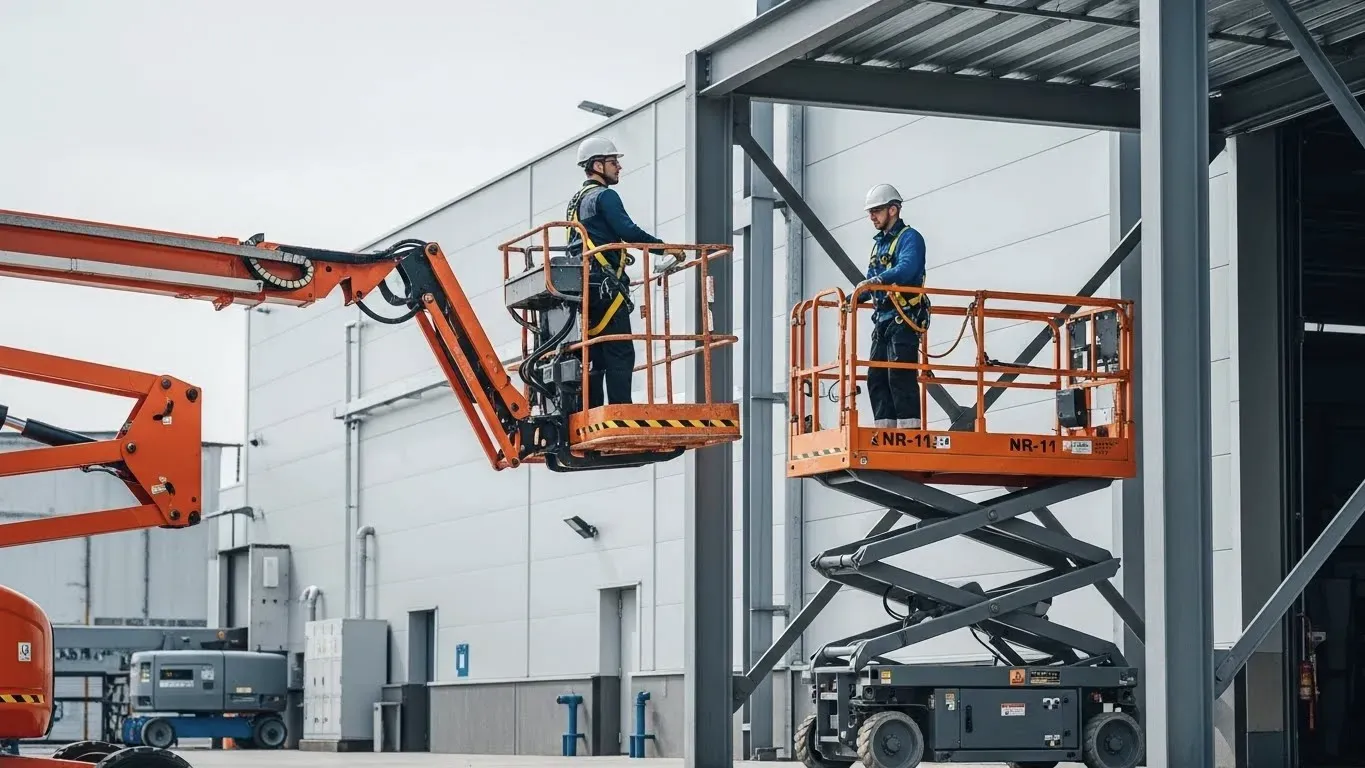 Capacitação e segurança em operação de plataformas elevatórias