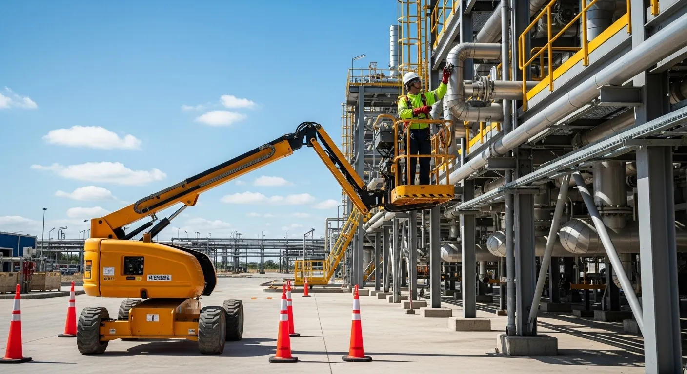 Procedimentos seguros para operação de plataformas elevatórias articuladas